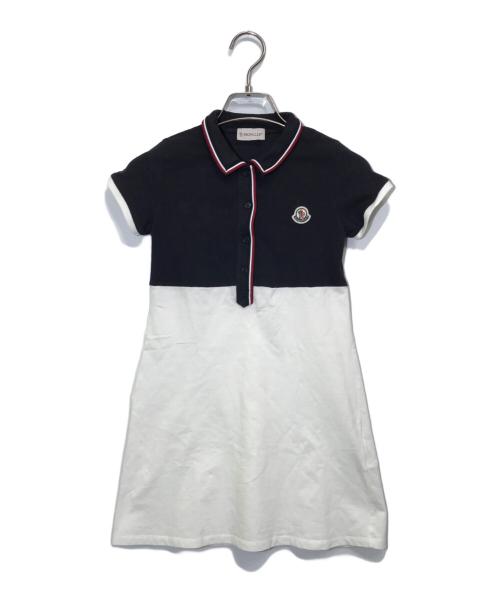 MONCLER（モンクレール）MONCLER (モンクレール) ポロシャツワンピース/E116548570505 ホワイト×ネイビー サイズ:130の古着・服飾アイテム
