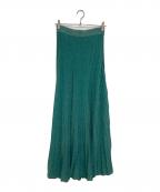 ESTNATIONエストネーション）の古着「ラメニットスカート」｜グリーン