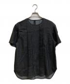 23区ニジュウサンク）の古着「デニムライクシャンブレーピンタックブラウス」｜グレー