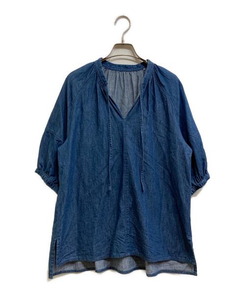 23区（ニジュウサンク）23区 (ニジュウサンク) ライトダンガリーサマースキッパーブラウス インディゴ サイズ:38　の古着・服飾アイテム