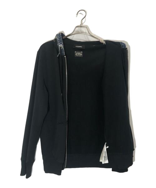 DIESEL（ディーゼル）DIESEL (ディーゼル) フードデニムジップパーカー ブラック サイズ:Sの古着・服飾アイテム