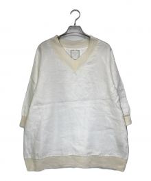 BEARDSLEY（ビアズリー）の古着「Vネックリネンブラウス」｜ホワイト