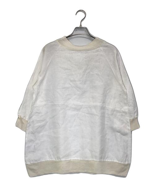 BEARDSLEY（ビアズリー）BEARDSLEY (ビアズリー) Vネックリネンブラウス ホワイト サイズ:Fの古着・服飾アイテム