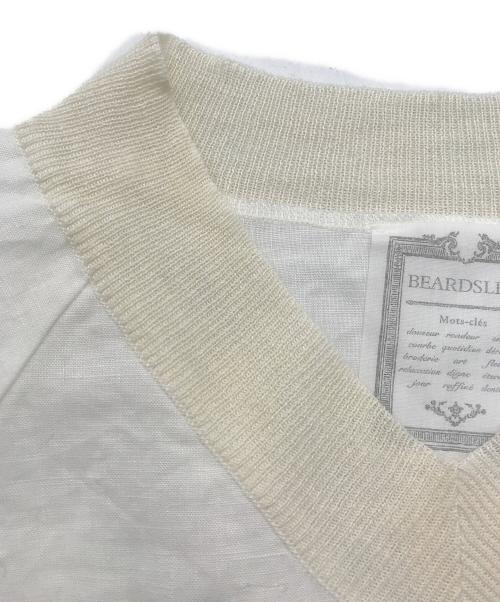 BEARDSLEY（ビアズリー）BEARDSLEY (ビアズリー) Vネックリネンブラウス ホワイト サイズ:Fの古着・服飾アイテム