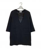 La boutique BonBonラブティックボンボン）の古着「ブークレツイードミニワンピース」｜ブラック