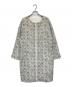 BEARDSLEY（ビアズリー）の古着「ジャガードノーカラーコート」｜アイボリー×ブラック