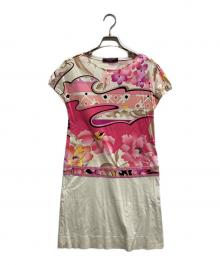 LEONARD（レオナール）の古着「コットンフレンチスリーブワンピース」｜ピンク