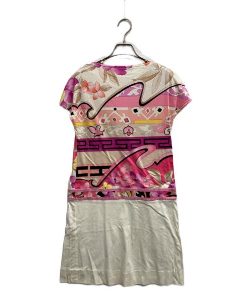 LEONARD（レオナール）LEONARD (レオナール) コットンフレンチスリーブワンピース ピンク サイズ:Lの古着・服飾アイテム