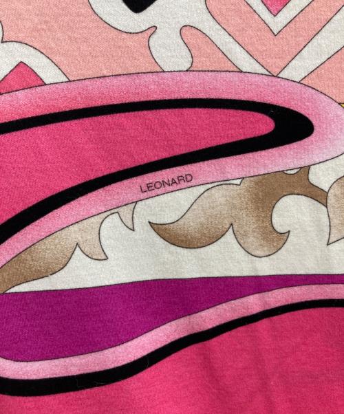 LEONARD（レオナール）LEONARD (レオナール) コットンフレンチスリーブワンピース ピンク サイズ:Lの古着・服飾アイテム