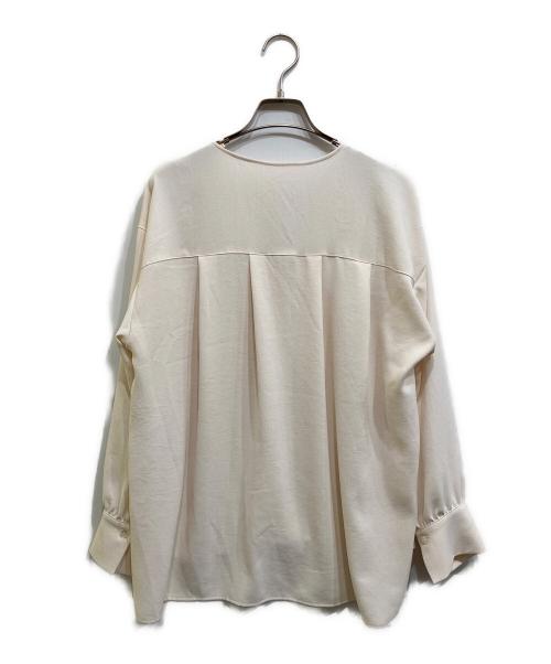 NOLLEY'S（ノーリーズ）NOLLEY'S (ノーリース) ニュアンスジョーゼットVネックブラウス ホワイト サイズ:38の古着・服飾アイテム