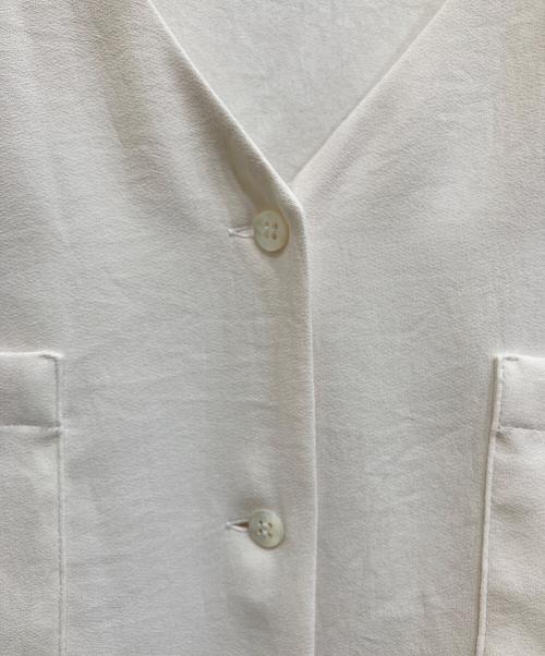 NOLLEY'S（ノーリーズ）NOLLEY'S (ノーリース) ニュアンスジョーゼットVネックブラウス ホワイト サイズ:38の古着・服飾アイテム