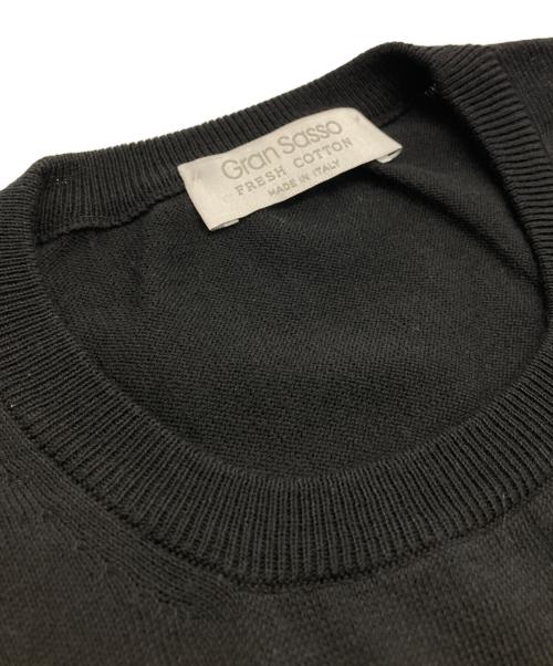 GRAN SASSO（グランサッソ）GRAN SASSO (グランサッソ) ハイゲージ半袖ニット ブラック サイズ:46の古着・服飾アイテム