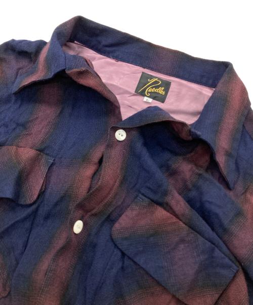 Needles（ニードルズ）Needles (ニードルズ) Classic Shirt ネイビー×レッド サイズ:Lの古着・服飾アイテム