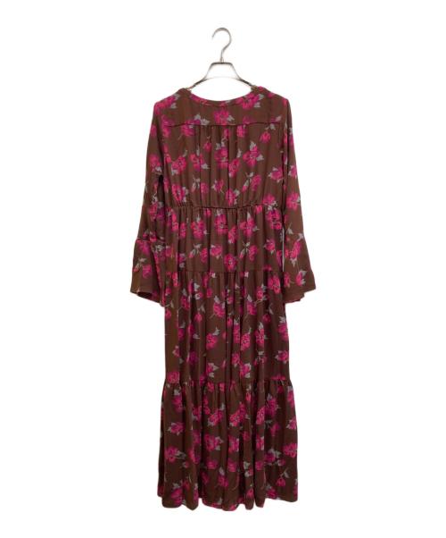 Rouge vif（ルージュヴィフ）Rouge vif (ルージュヴィフ) フラワーワンピース ブラウン サイズ:38の古着・服飾アイテム