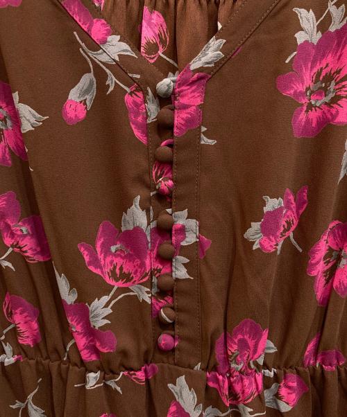Rouge vif（ルージュヴィフ）Rouge vif (ルージュヴィフ) フラワーワンピース ブラウン サイズ:38の古着・服飾アイテム