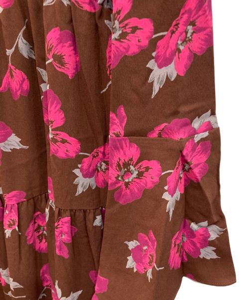 Rouge vif（ルージュヴィフ）Rouge vif (ルージュヴィフ) フラワーワンピース ブラウン サイズ:38の古着・服飾アイテム