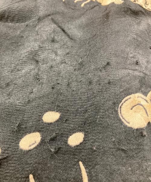 百花繚乱（ヒャッカリョウラン）百花繚乱 (ヒャッカリョウラン) 和柄スカジャン ブラック×レッド サイズ:Lの古着・服飾アイテム