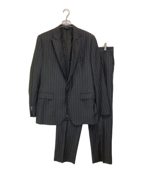 DOLCE & GABBANA（ドルチェ＆ガッバーナ）DOLCE & GABBANA (ドルチェ＆ガッバーナ) ストライプセットアップスーツ グレー サイズ:52の古着・服飾アイテム