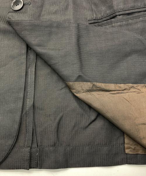 EMPORIO ARMANI（エンポリオアルマーニ）EMPORIO ARMANI (エンポリオアルマーニ) ビズコースリネンストライプセットアップスーツ ブラック サイズ:-の古着・服飾アイテム