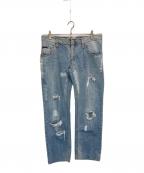DOLCE & GABBANAドルチェ＆ガッバーナ）の古着「ダメージデニムパンツ」｜ブルー