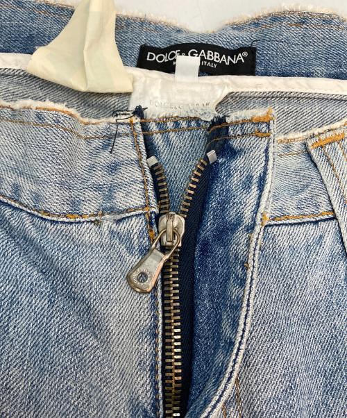 DOLCE & GABBANA（ドルチェ＆ガッバーナ）DOLCE & GABBANA (ドルチェ＆ガッバーナ) ダメージデニムパンツ ブルー サイズ:52の古着・服飾アイテム