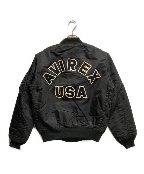 AVIREX（アヴィレックス）AVIREX (アヴィレックス) COMMERCIAL LOGO MA-1フライトジャケット ブラック サイズ:Mの古着・服飾アイテム