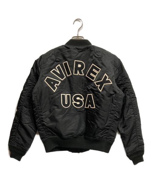 AVIREX（アヴィレックス）AVIREX (アヴィレックス) COMMERCIAL LOGO MA-1フライトジャケット ブラック サイズ:Mの古着・服飾アイテム