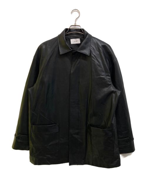 soerte（ソエルテ）soerte (ソエルテ) フェイクレザーカバーオール ブラック サイズ:2の古着・服飾アイテム