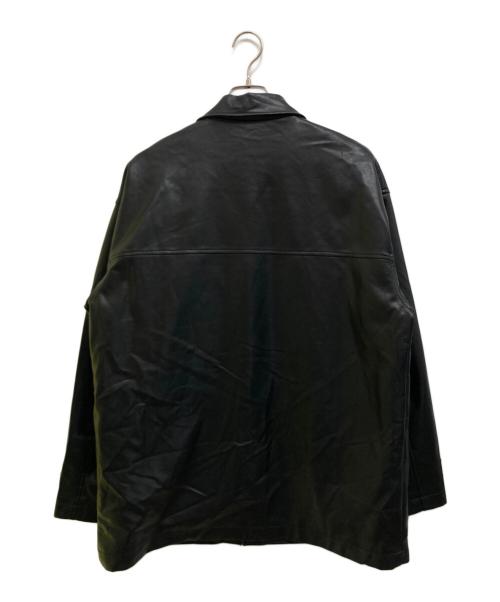 soerte（ソエルテ）soerte (ソエルテ) フェイクレザーカバーオール ブラック サイズ:2の古着・服飾アイテム