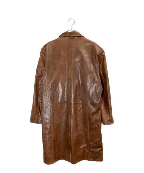 AVIATRIX（アヴィアトリックス）AVIATRIX (アヴィアトリックス) カウレザーコート ブラウン サイズ:XLの古着・服飾アイテム