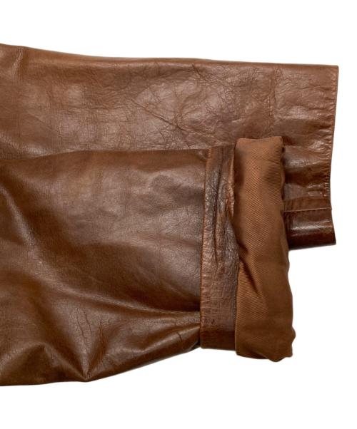 AVIATRIX（アヴィアトリックス）AVIATRIX (アヴィアトリックス) カウレザーコート ブラウン サイズ:XLの古着・服飾アイテム