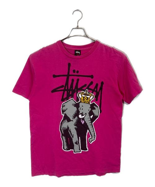 stussy（ステューシー）stussy (ステューシー) プリントTシャツ ピンク サイズ:Lの古着・服飾アイテム