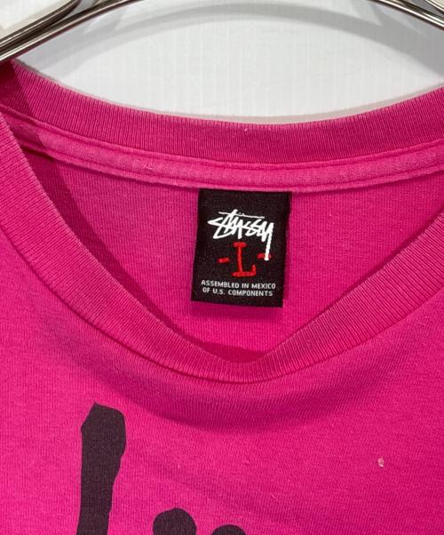 stussy（ステューシー）stussy (ステューシー) プリントTシャツ ピンク サイズ:Lの古着・服飾アイテム