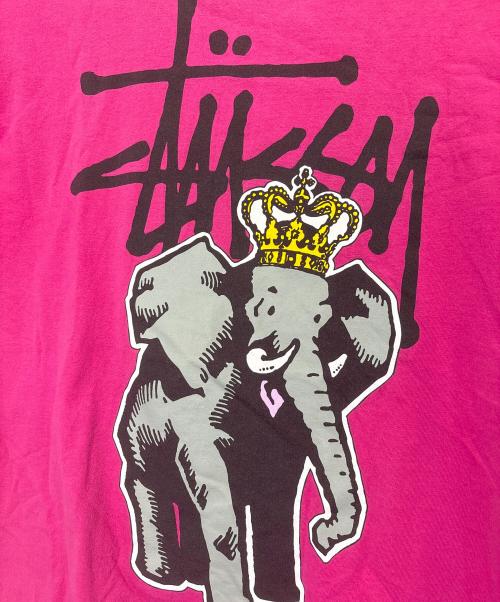 stussy（ステューシー）stussy (ステューシー) プリントTシャツ ピンク サイズ:Lの古着・服飾アイテム