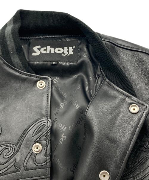Schott（ショット）Schott (ショット) FULL LEATHER STADIUM JACKET ブラック サイズ:Mの古着・服飾アイテム