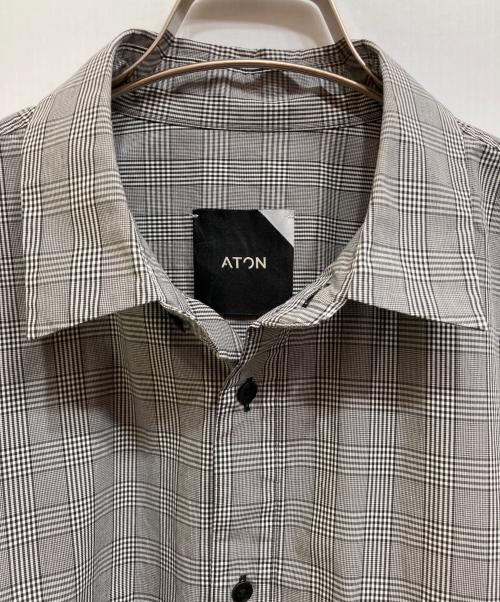 ATON（エイトン）ATON (エイトン) REGULAR COLLAR S/S SHIRT グレー サイズ:4の古着・服飾アイテム