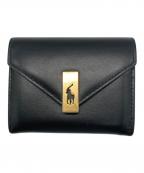 POLO RALPH LAURENポロ・ラルフローレン）の古着「フォールドオーバーカードケース」｜ブラック