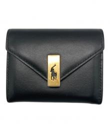POLO RALPH LAUREN（ポロ・ラルフローレン）の古着「フォールドオーバーカードケース」｜ブラック