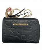 Pinky & Dianneピンキーアンドダイアン）の古着「カヌレ L字ファスナー折り財布」｜ブラック