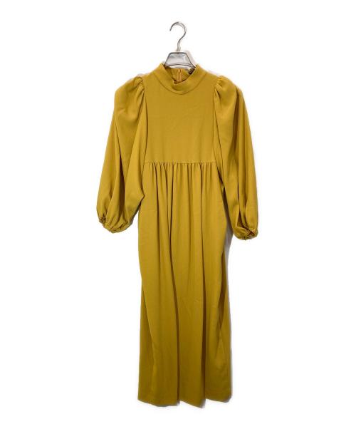 VERMEIL par iena（ヴェルメイユ パー イエナ）VERMEIL par iena (ヴェルメイユ パー イエナ) アセテートバックサテンジョーゼットワンピース イエロー サイズ:下記参照の古着・服飾アイテム