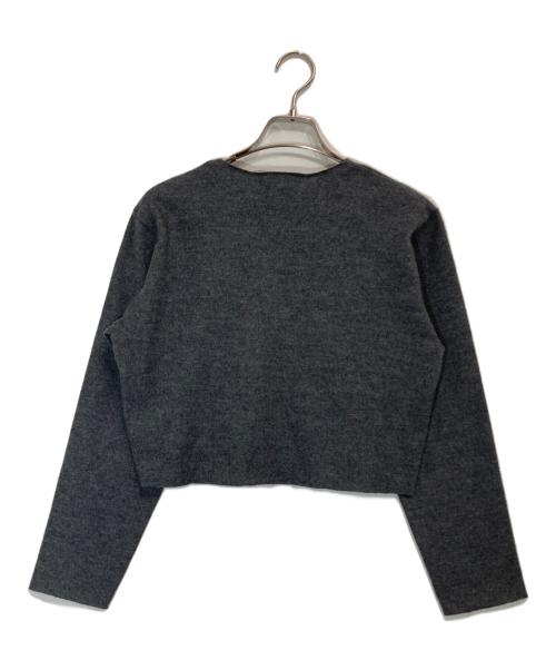 tricot COMME des GARCONS（トリココムデギャルソン）tricot COMME des GARCONS (トリココムデギャルソン) メルトンノーカラーカーディガン グレー サイズ:Freeの古着・服飾アイテム