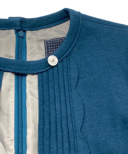 mina perhonen（ミナ ペルホネン）mina perhonen (ミナ ペルホネン) MERRYフロントオープンワンピース ブルー サイズ:表記無しの古着・服飾アイテム