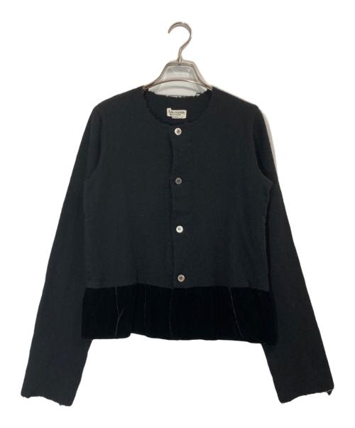 ROBE DE CHAMBRE COMME DES GARCONS（ローブドシャンブル コムデギャルソン）ROBE DE CHAMBRE COMME DES GARCONS (ローブドシャンブル コムデギャルソン) メルトン切替カーディガン ブラック サイズ:SIZE Freeの古着・服飾アイテム