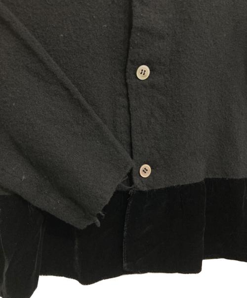 ROBE DE CHAMBRE COMME DES GARCONS（ローブドシャンブル コムデギャルソン）ROBE DE CHAMBRE COMME DES GARCONS (ローブドシャンブル コムデギャルソン) メルトン切替カーディガン ブラック サイズ:SIZE Freeの古着・服飾アイテム