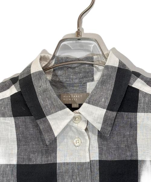 MARGARET HOWELL（マーガレットハウエル）MARGARET HOWELL (マーガレットハウエル) LARGE CHECK LINEN ホワイト サイズ:1の古着・服飾アイテム