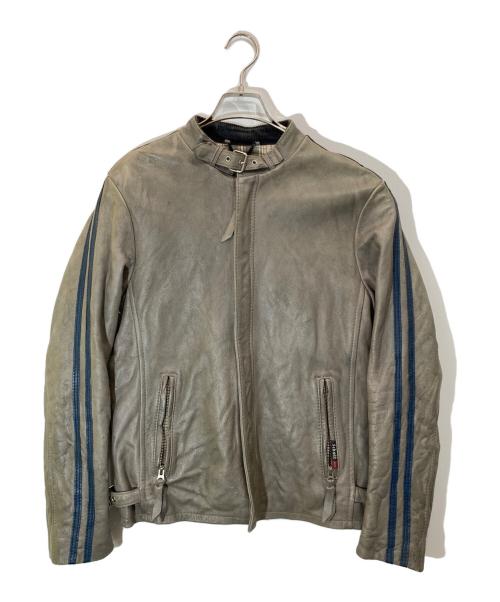 Schott（ショット）Schott (ショット) 袖ラインライダースジャケット グレー サイズ:Mの古着・服飾アイテム