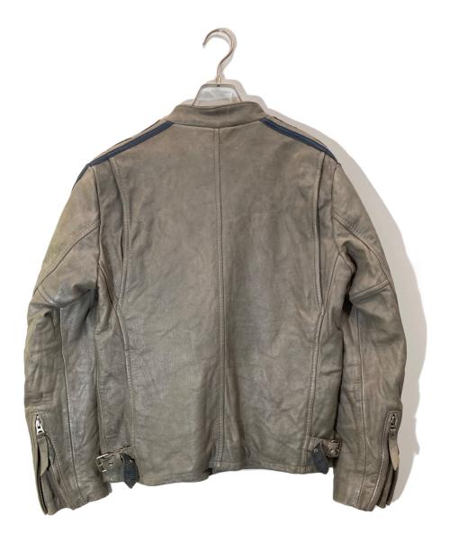 Schott（ショット）Schott (ショット) 袖ラインライダースジャケット グレー サイズ:Mの古着・服飾アイテム