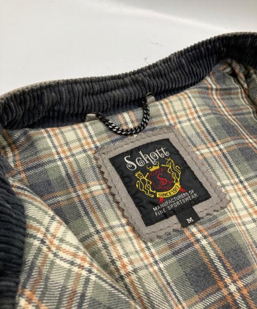 Schott（ショット）Schott (ショット) 袖ラインライダースジャケット グレー サイズ:Mの古着・服飾アイテム