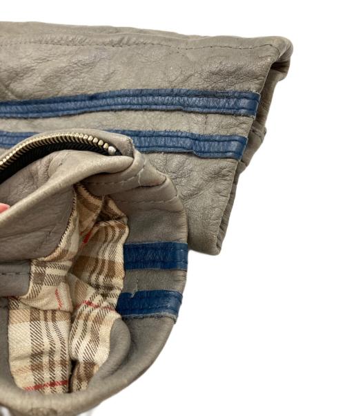 Schott（ショット）Schott (ショット) 袖ラインライダースジャケット グレー サイズ:Mの古着・服飾アイテム