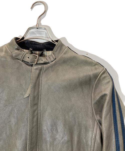 Schott（ショット）Schott (ショット) 袖ラインライダースジャケット グレー サイズ:Mの古着・服飾アイテム